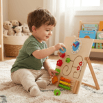 Tableau d'éveil en bois Montessori – Jouet éducatif multifonction – Image 3