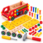 Jeu de construction camion en bois pour enfants – Image 5